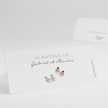 Marque-place baptême jumeaux body