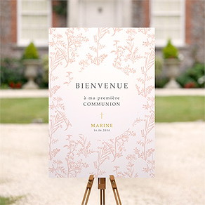 Panneau bienvenue gravures végétales