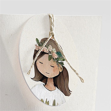 Boîte de dragées communion petite fille étui - Détail de la boîte