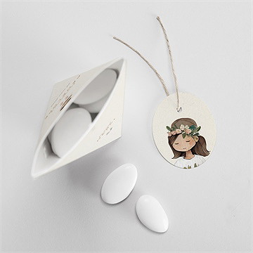 Boîte de dragées communion petite fille étui - Intérieur de la boîte