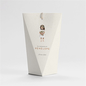 Boîte de dragées communion petite fille étui - Dos de la boîte