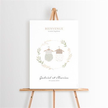 Panneau bienvenue jumeaux body