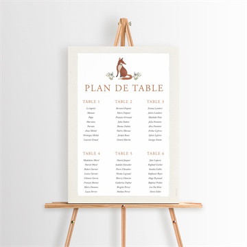 Plan de table baptême le renard