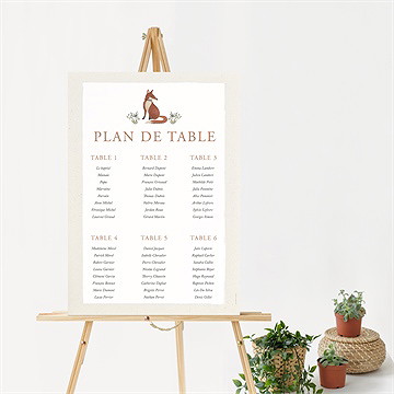 Plan de table baptême le renard - Mise en situation