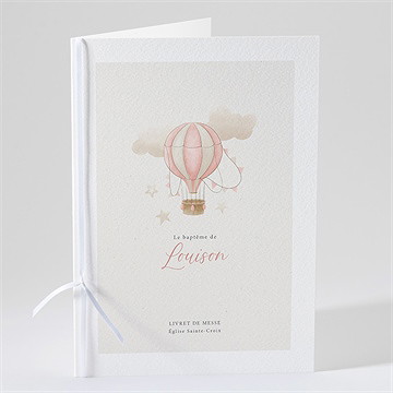 Livret de messe baptême la montgolfière