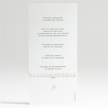 Menu baptême petits jumeaux - Dos du menu