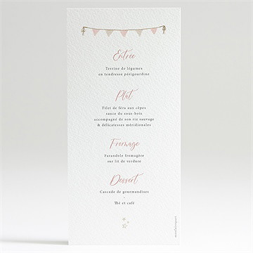 Menu baptême la montgolfière - Dos du menu