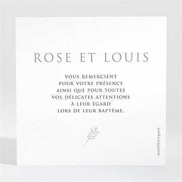 Remerciement baptême petits jumeaux - Dos de la carte