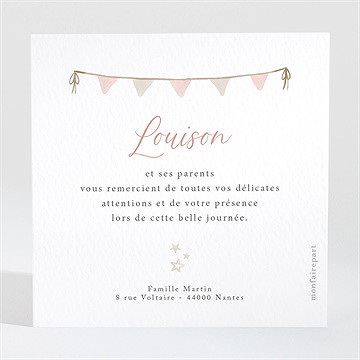 Remerciement baptême la montgolfière - Dos du remerciement