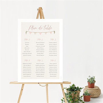 Plan de table baptême la montgolfière - Mise en situation