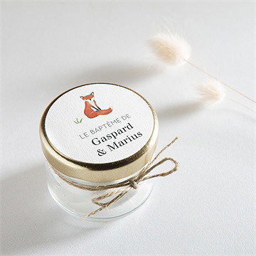 Sticker baptême forêt - Mise en situation