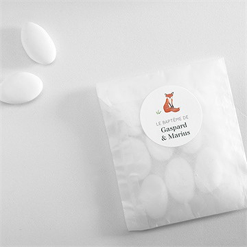 Sticker baptême forêt - Mise en situation