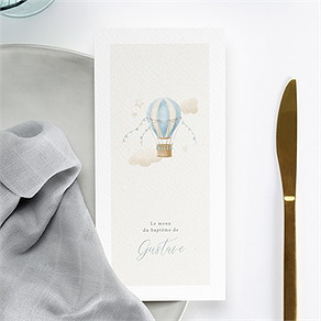 Menu baptême ma montgolfière