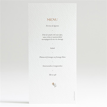 Menu baptême douces colombes - Dos du menu