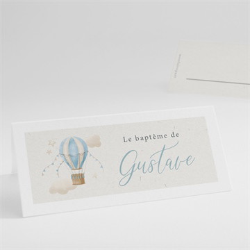 Marque-place baptême ma montgolfière