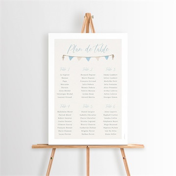 Plan de table baptême ma montgolfière