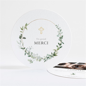 Remerciement baptême l'eucalyptus étiquette