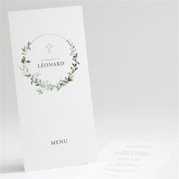 Menu baptême l'eucalyptus étiquette