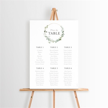 Plan de table baptême l'eucalyptus étiquette