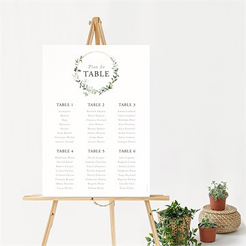 Plan de table baptême l'eucalyptus - Mise en situation