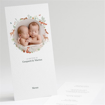 Menu baptême forêt étui