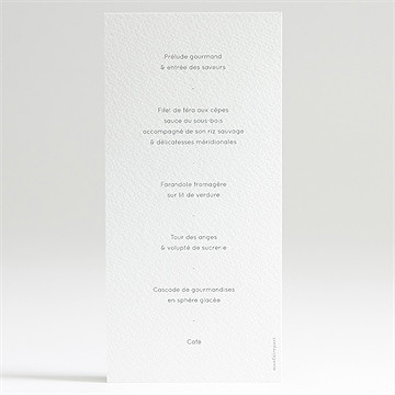 Menu baptême forêt - Dos du menu