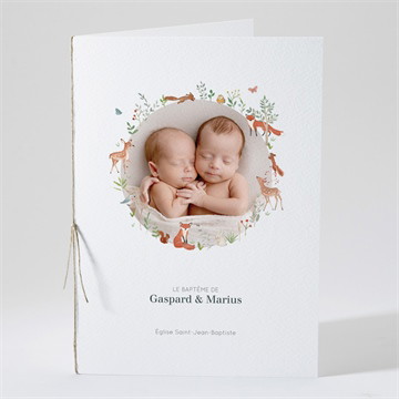 Livret de messe baptême forêt étui