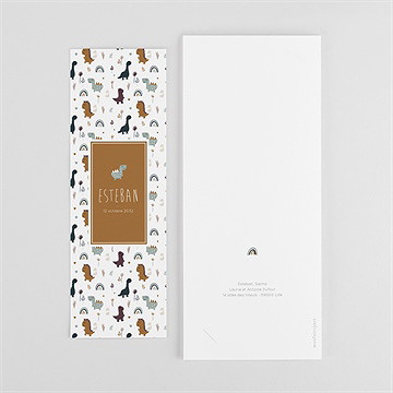 Faire-part naissance dinosaures photomaton - Dos du faire-part