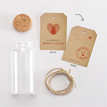 Mignonette mariage passeport vintage étiquette - Vue d'ensemble