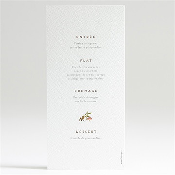 Menu baptême renardeau - Dos du menu