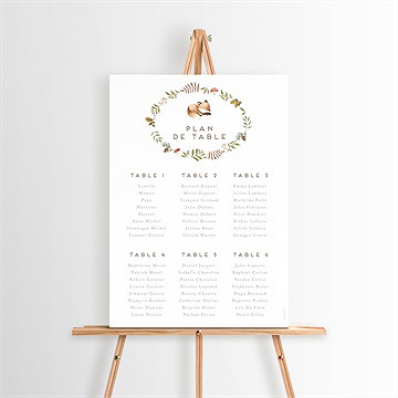 Plan de table baptême renardeau