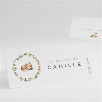 Marque-place baptême renardeau