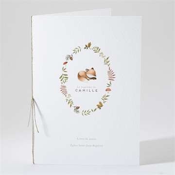 Livret de messe baptême renardeau