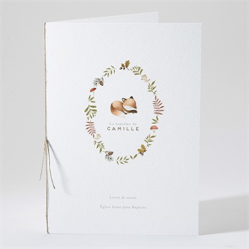 Livret de messe baptême renardeau