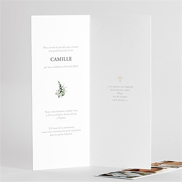 Faire-part profession de foi solennel photomaton - Intérieur droit du faire-part