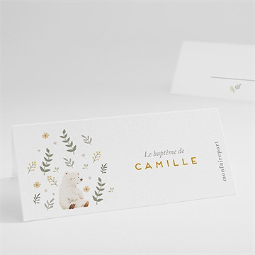 Marque-place baptême nounours