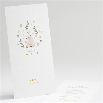 Menu baptême nounours