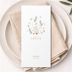 Menu baptême nounours