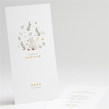 Menu baptême nounours