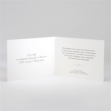 Remerciement décès tant de souvenirs plié - Intérieur du remerciement