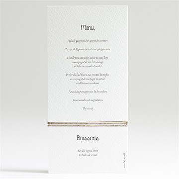 Menu baptême pictos jumeaux - Dos du menu