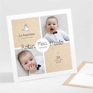 Carte recto-verso - carré