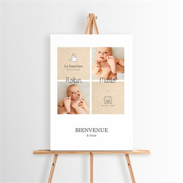 Panneau bienvenue pictos jumeaux magnet