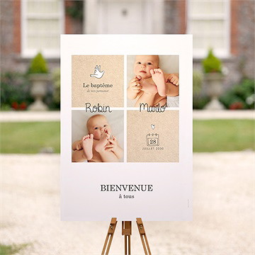 Panneau bienvenue pictos jumeaux - Mise en situation