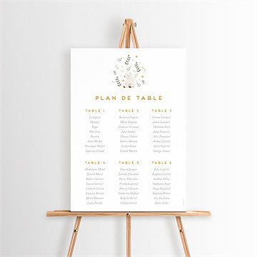 Plan de table baptême nounours