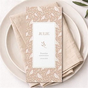 Menu communion beaux symboles