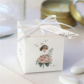 Boîte de dragées communion beauté au naturel