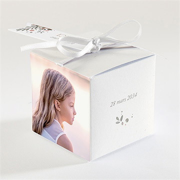 Boîte de dragées communion beauté au naturel - Dos de la boîte