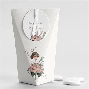 Boîte de dragées communion beauté au naturel étui