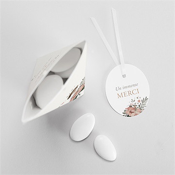 Boîte de dragées communion beauté au naturel étui - Intérieur de la boîte